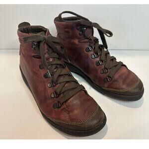 Mephisto MOBILS Women's Leather Comfort Ankle Boots Burgundy Size 7